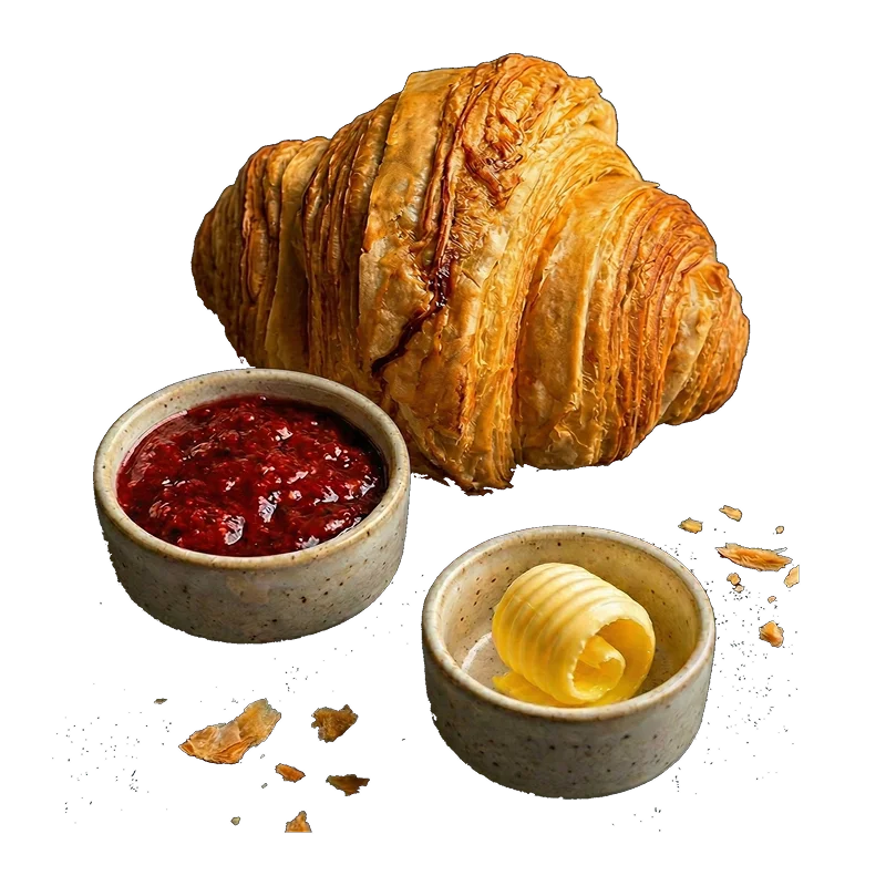 Croissant with jam at WINTER CAFE restaurant in Ungasan, Bali