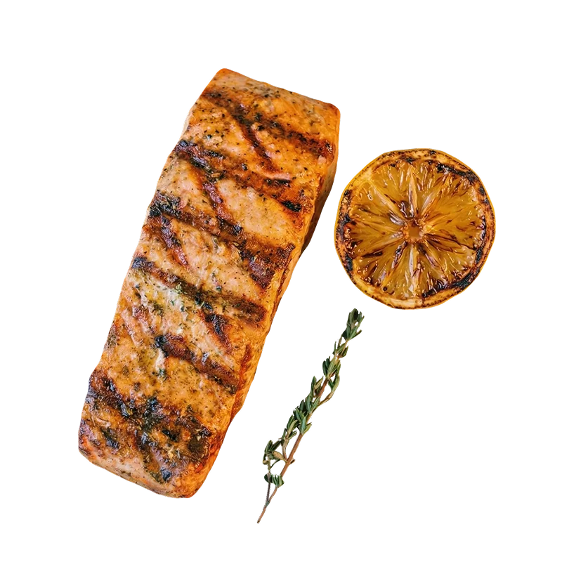 Salmon steak at WINTER CAFE restaurant in Ungasan, Bali