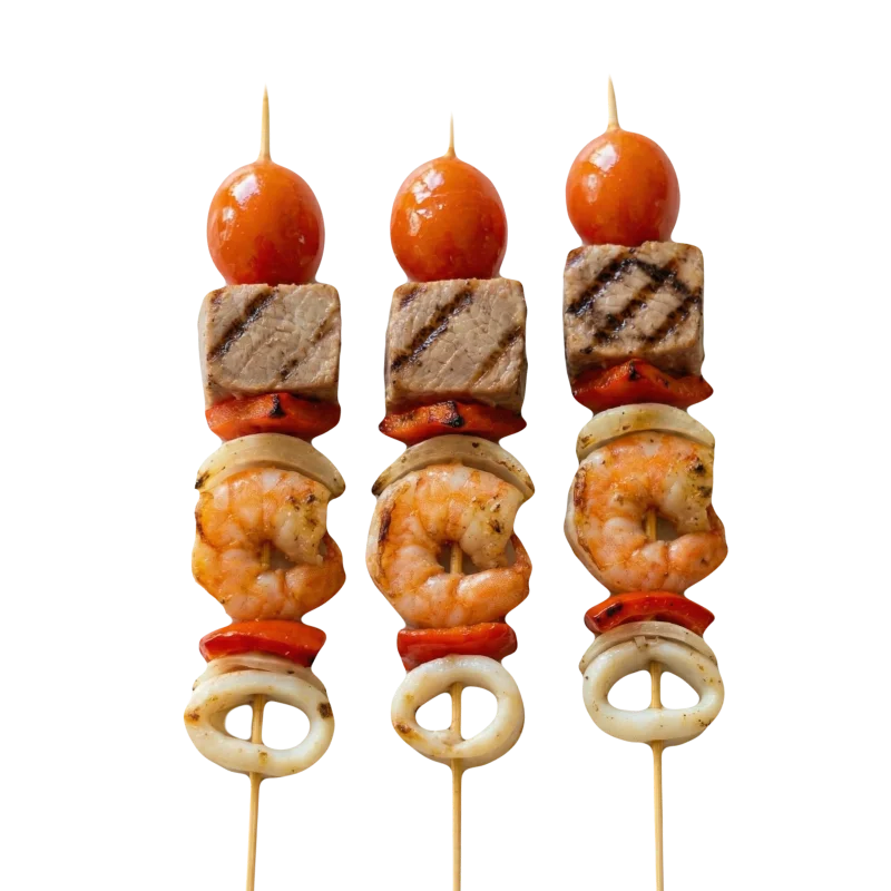 Sea food skewers at WINTER CAFE restaurant in Ungasan, Bali