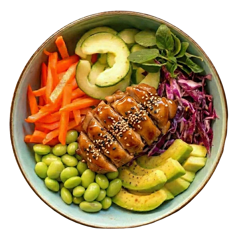 Poke bowl — Chicken teriyaki at WINTER CAFE restaurant in Ungasan, Bali