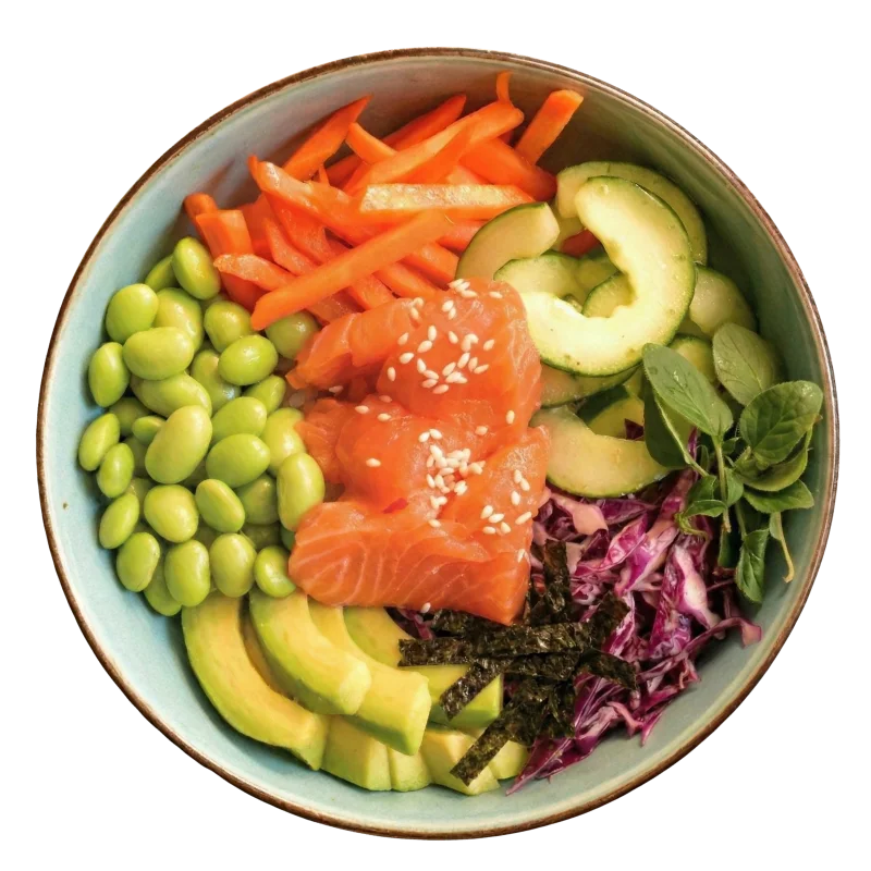 Poke bowl — Raw salmon at WINTER CAFE restaurant in Ungasan, Bali